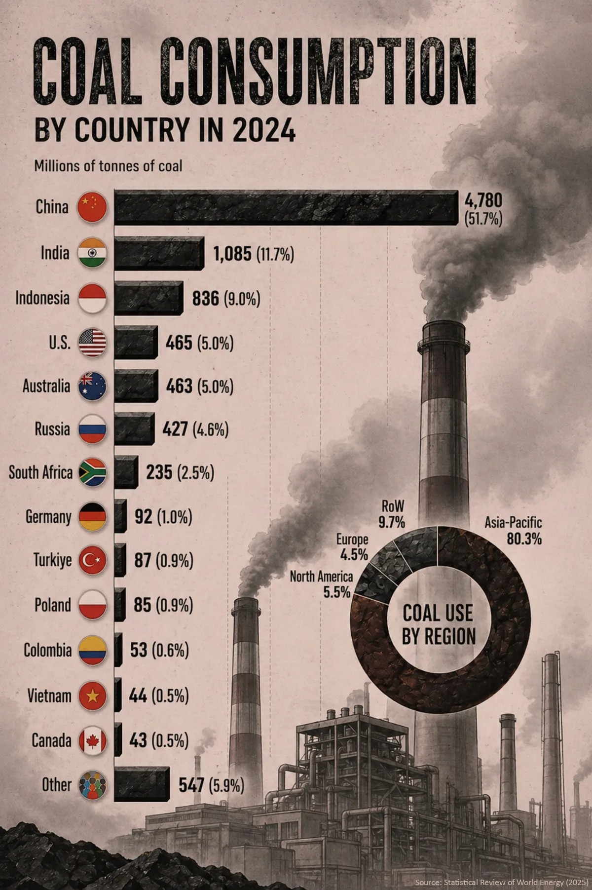 China Continues to Dominate Global Coal Consumption